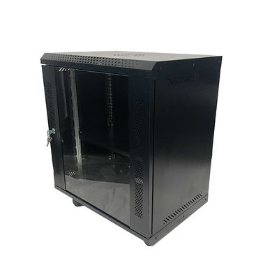 Armário padrão de rack de servidor Armário de montagem de parede de 19 polegadas com porta de vidro temperado