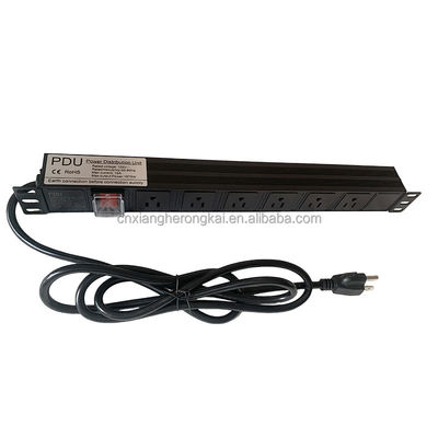 Interruptor de interrupção dupla de 8 vias 20A preto American Standard Power Socket PDU para sala de servidores