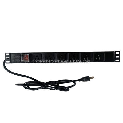 Interruptor de interrupção dupla de 8 vias 20A preto American Standard Power Socket PDU para sala de servidores