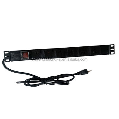 Interruptor de interrupção dupla de 8 vias 20A preto American Standard Power Socket PDU para sala de servidores