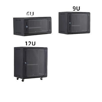 4u 6u 12u 18u Instalação de parede interior Rack de servidores com material de aço laminado a frio SPCC