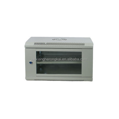 Armário de rede personalizado 6U Armário de rack de servidor preto com material de aço laminado a frio