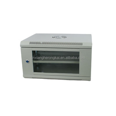 Armário de rede personalizado 6U Armário de rack de servidor preto com material de aço laminado a frio