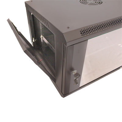 SPCC aço laminado a frio personalizado 4u 6u 9u 12u porta de vidro cabine de rede de montagem de parede